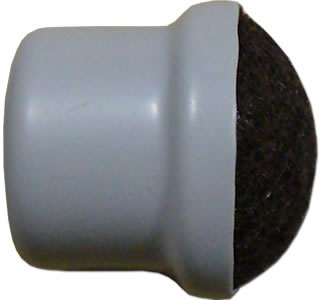 1.5 inch Grey Slip-On Floor Protector - Felt Bottom