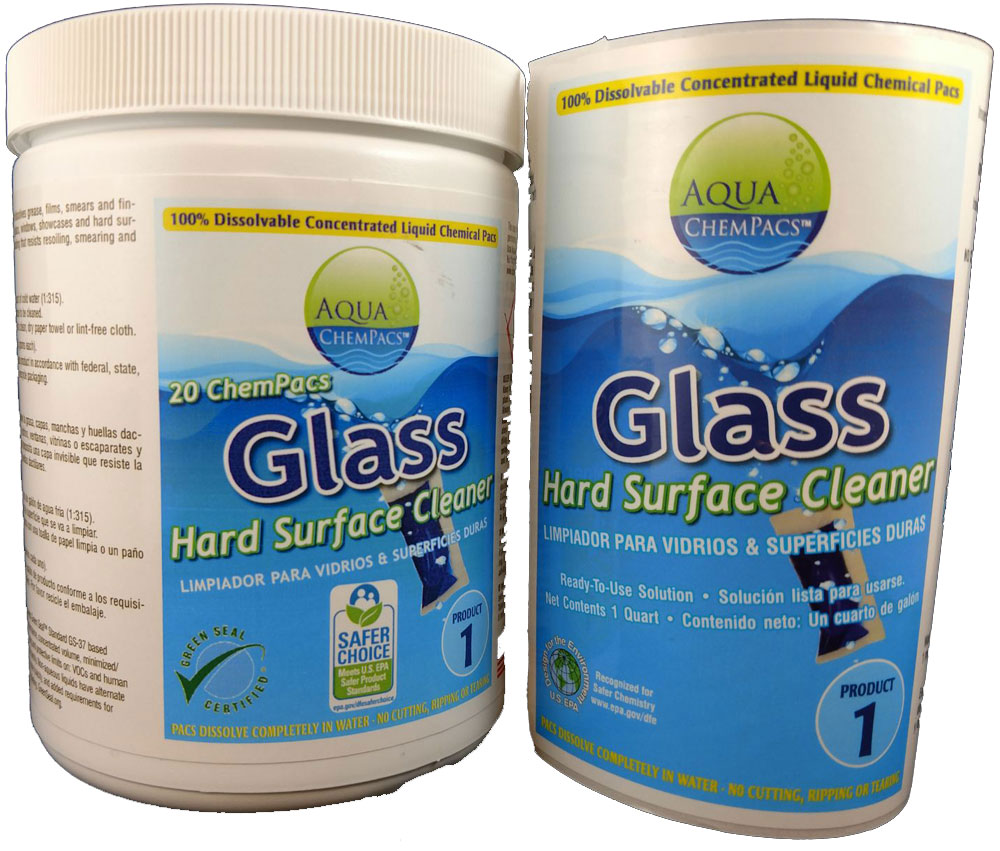 Glass and Hard Surface Concentrate 20 pack Jar - Aqua Chempacs