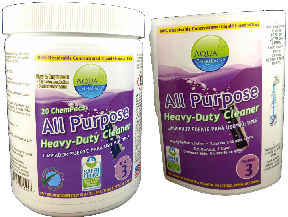 All Purpose Heavy Duty Cleaner 20 pack Jar - Aqua Chempacs