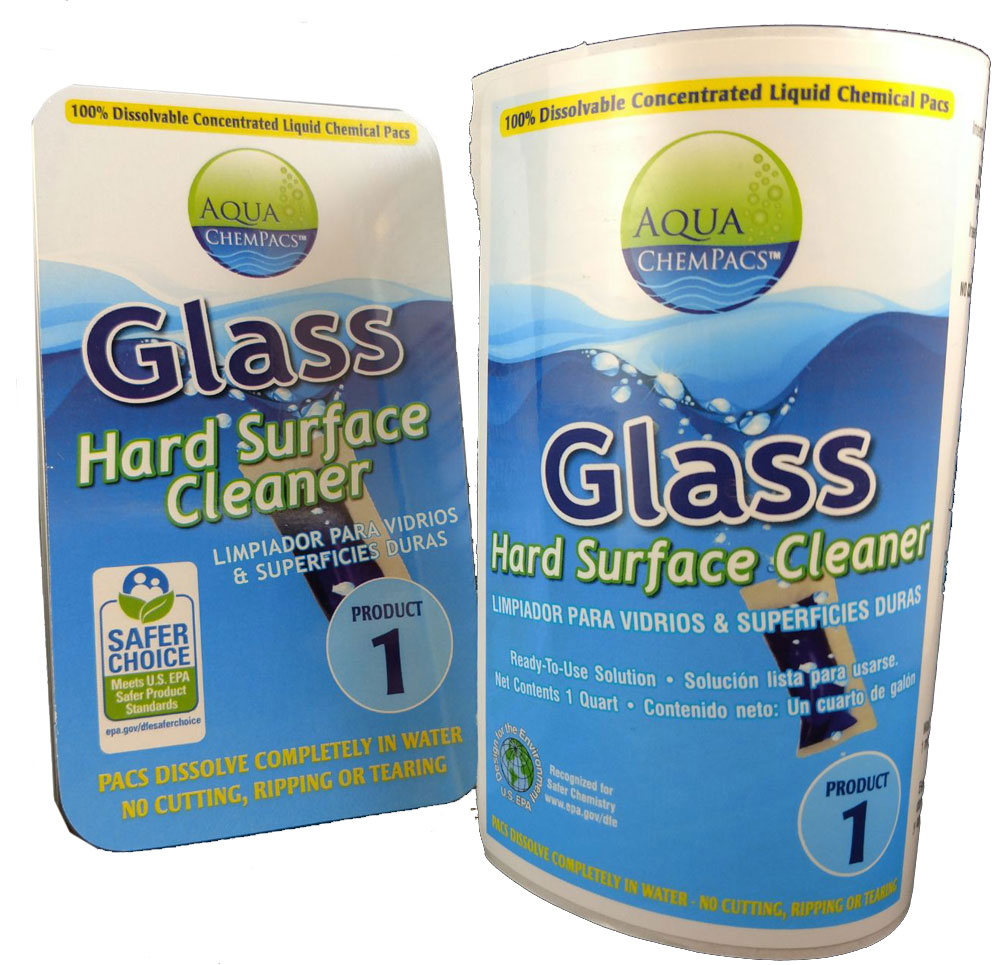 Glass and Hard Surface Concentrate 6 pack Clamshell - Aqua Chempacs