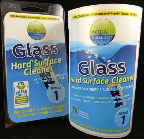 Glass and Hard Surface Concentrate 6 pack Clamshell - Aqua Chempacs